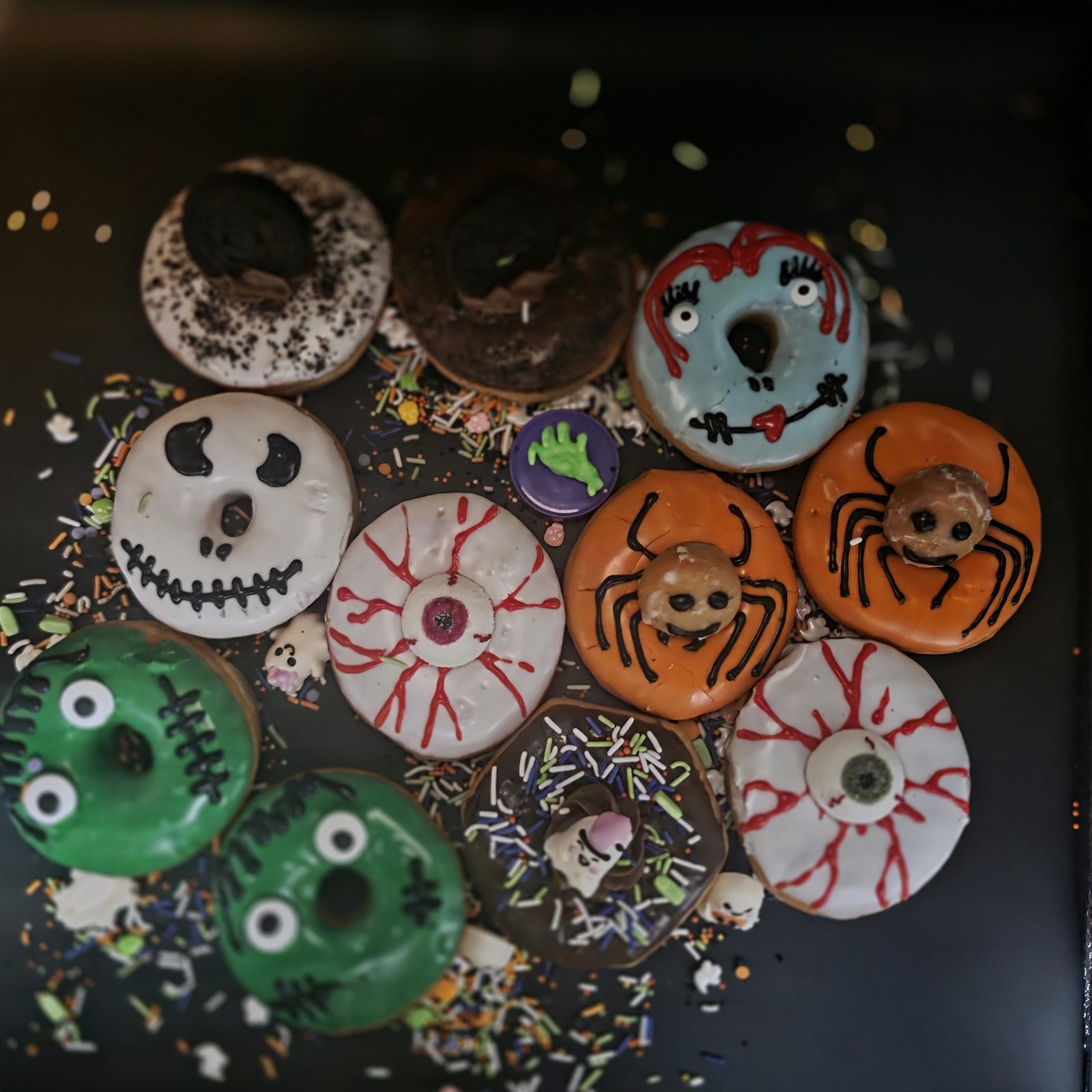 Assorted decorated donuts